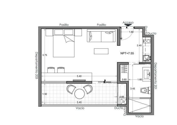 Plano de Depto. 202, Costa Celeste