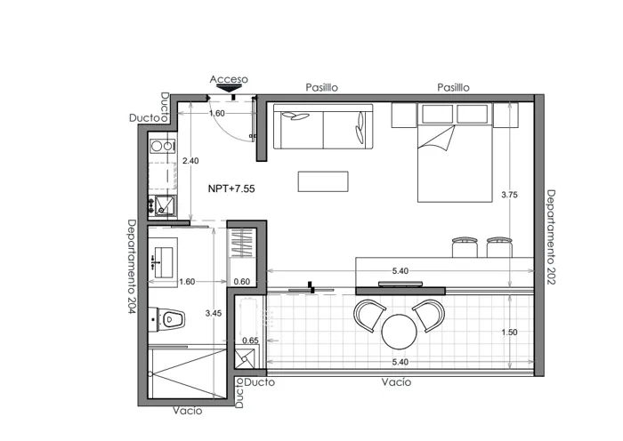 Plano de Depto. 203, Costa Celeste