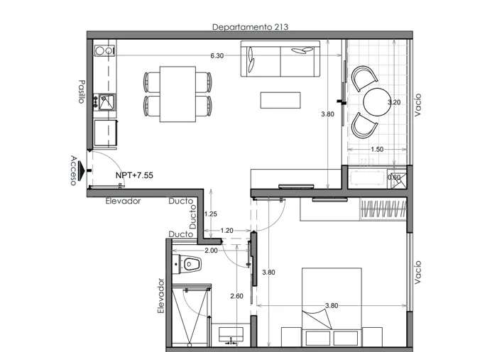 Plano de Depto. 214, Costa Celeste