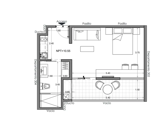 Plano de Depto. 303, Costa Celeste
