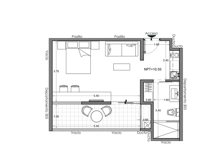 Plano de Depto. 304, Costa Celeste