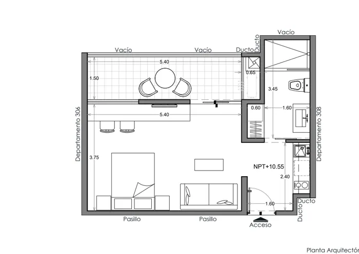 Plano de Depto. 307, Costa Celeste