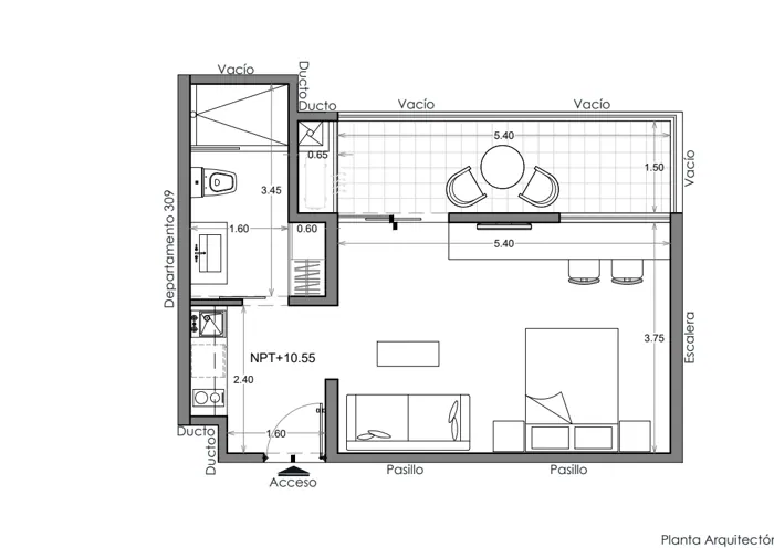 Plano de Depto. 310, Costa Celeste