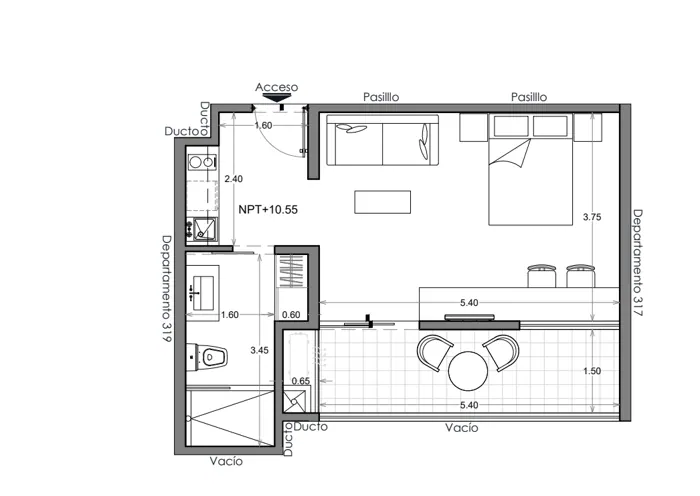 Plano de Depto. 318, Costa Celeste