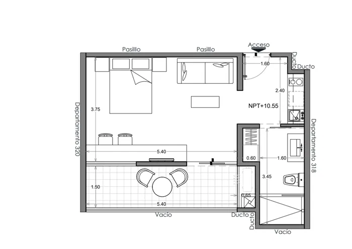 Plano de Depto. 319, Costa Celeste