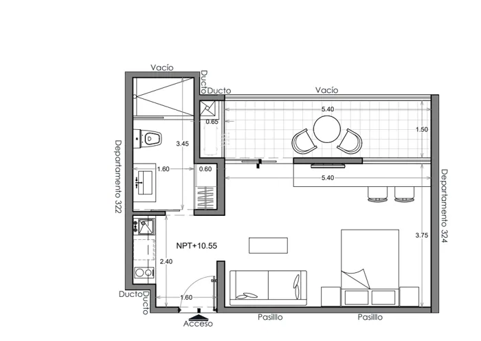 Plano de Depto. 323, Costa Celeste