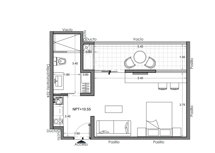 Plano de Depto. 325, Costa Celeste