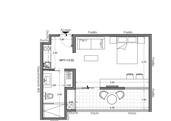 Plano de Depto. 401, Costa Celeste