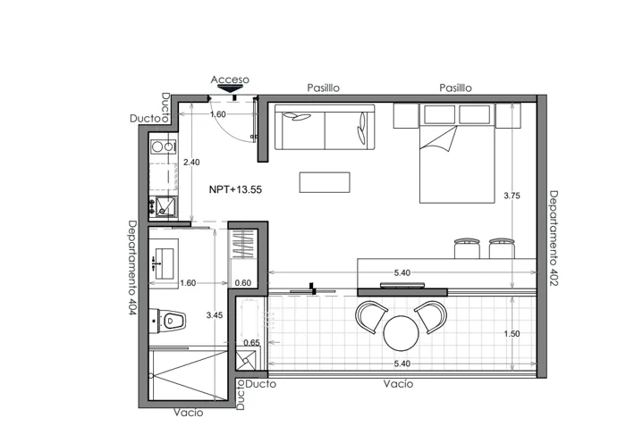 Plano de Depto. 403, Costa Celeste