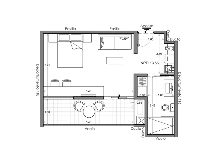 Plano de Depto. 417, Costa Celeste
