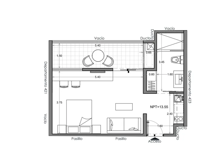 Plano de Depto. 422, Costa Celeste