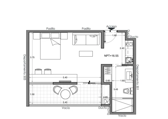 Plano de Depto. 502, Costa Celeste