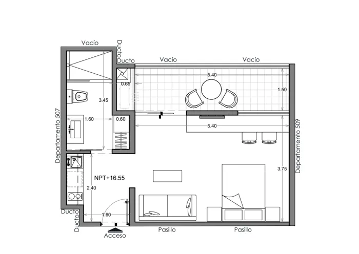 Plano de Depto. 508, Costa Celeste