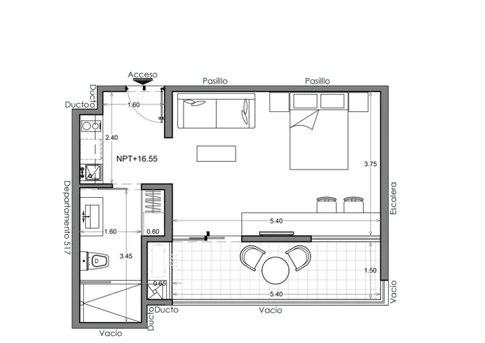 Plano de Depto. 516, Costa Celeste