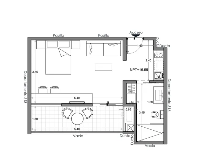 Plano de Depto. 517, Costa Celeste