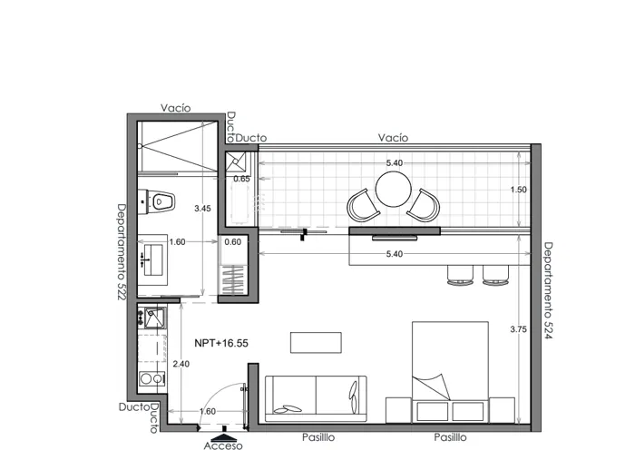 Plano de Depto. 523, Costa Celeste