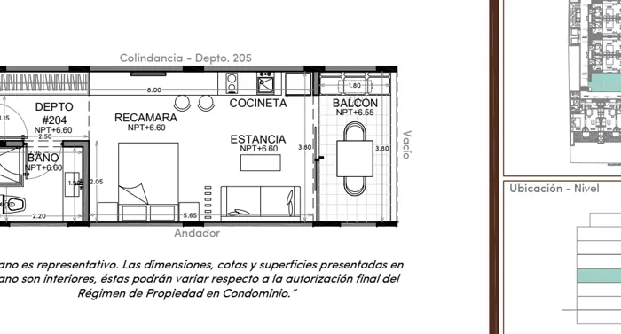 Plano de Depto. 204, Studio 34